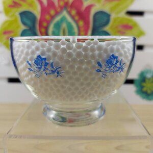 Dominion Glass Blue Rose Dessert Bowls/Vintage Dominion Glass Berries Bowls